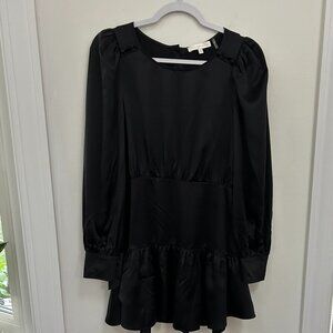 LoveShackFancy Black Silk Mini Dress Size M